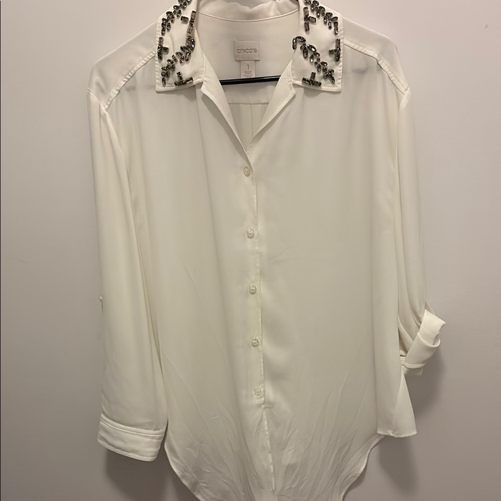 Chico's White Blouse Elegant Top